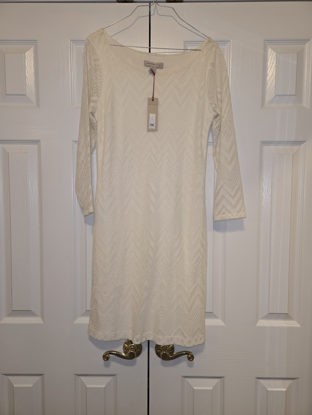 Banana Republic Cream Long Sleeve Lace Sheath Dress